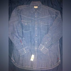 Denim Stetson Collared Snap-up